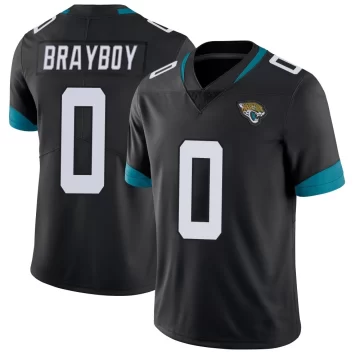 Men's Jacksonville Jaguars ＃0 Chandler Brayboy Black Limited Vapor Untouchable Jersey