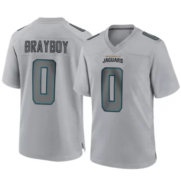 Men's Jacksonville Jaguars ＃0 Chandler Brayboy Gray Game Atmosphere Fashion Jersey