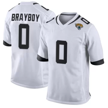 Men's Jacksonville Jaguars ＃0 Chandler Brayboy White Game Jersey