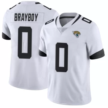 Men's Jacksonville Jaguars ＃0 Chandler Brayboy White Limited Vapor Untouchable Jersey