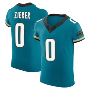 Men's Jacksonville Jaguars ＃0 Kilian Zierer Teal Elite Prowler Throwback Vapor F.U.S.E. Jersey