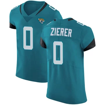 Men's Jacksonville Jaguars ＃0 Kilian Zierer Teal Elite Vapor Untouchable Alternate Jersey