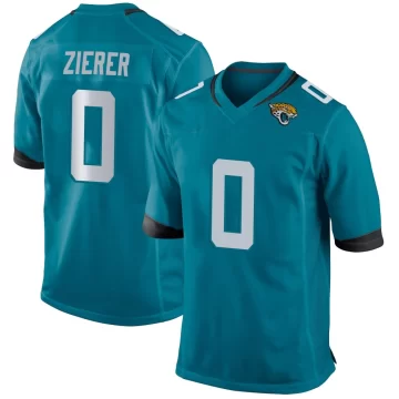 Men's Jacksonville Jaguars ＃0 Kilian Zierer Teal Game Jersey