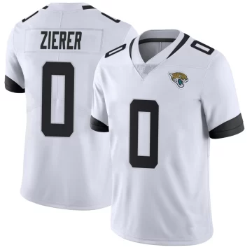 Men's Jacksonville Jaguars ＃0 Kilian Zierer White Limited Vapor Untouchable Jersey
