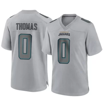 Men's Jacksonville Jaguars ＃0 Trevian Thomas Gray Game Atmosphere Fashion Jersey