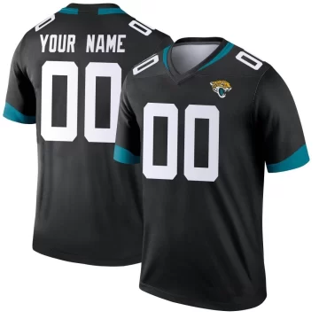 Men's Jacksonville Jaguars ＃00 Custom Black Legend Jersey