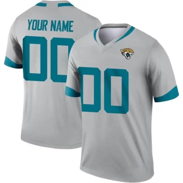 Men's Jacksonville Jaguars ＃00 Custom Legend Silver Inverted Jersey