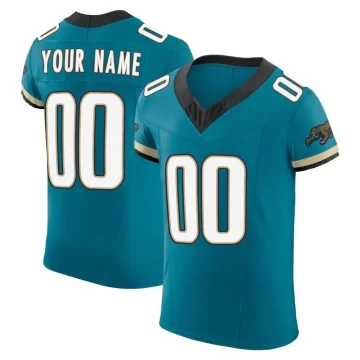 Men's Jacksonville Jaguars ＃00 Custom Teal Elite Prowler Throwback Vapor F.U.S.E. Jersey