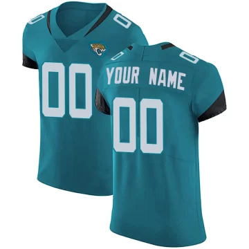 Men's Jacksonville Jaguars ＃00 Custom Teal Elite Vapor Untouchable Alternate Jersey