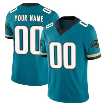 Men's Jacksonville Jaguars ＃00 Custom Teal Limited Prowler Throwback Vapor F.U.S.E. Jersey