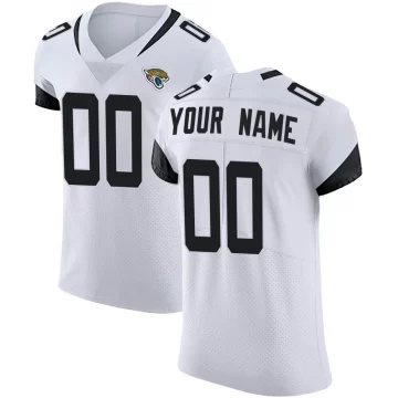 Men's Jacksonville Jaguars ＃00 Custom White Elite Vapor Untouchable Road Jersey