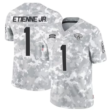 Men's Jacksonville Jaguars ＃1 Travis Etienne Jr. Arctic Camo Limited 2024 Salute to Service Jersey