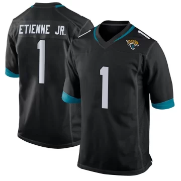 Men's Jacksonville Jaguars ＃1 Travis Etienne Jr. Black Game Jersey
