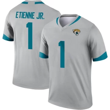 Men's Jacksonville Jaguars ＃1 Travis Etienne Jr. Legend Silver Inverted Jersey