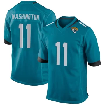 Men's Jacksonville Jaguars ＃11 Parker Washington Teal Game Jersey