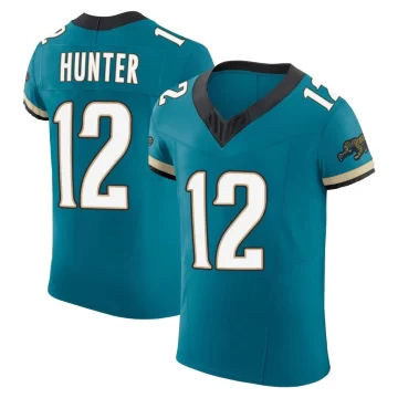 Men's Jacksonville Jaguars ＃12 Travis Hunter Teal Elite Prowler Throwback Vapor F.U.S.E. Jersey
