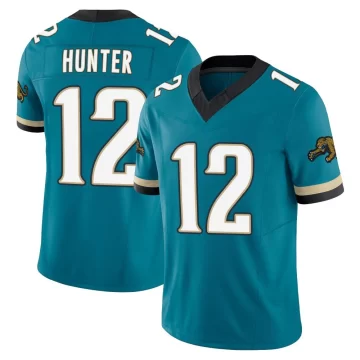 Men's Jacksonville Jaguars ＃12 Travis Hunter Teal Limited Prowler Throwback Vapor F.U.S.E. Jersey