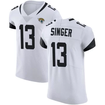 Men's Jacksonville Jaguars ＃13 Dorian Singer White Elite Vapor Untouchable Road Jersey