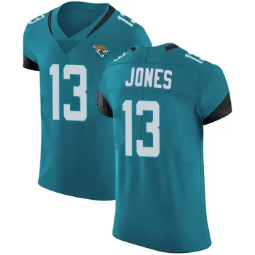 Men's Jacksonville Jaguars ＃13 Tim Jones Teal Elite Vapor Untouchable Alternate Jersey