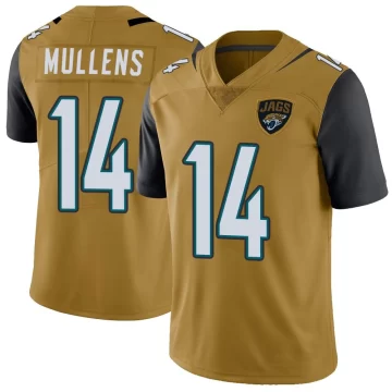 Men's Jacksonville Jaguars ＃14 Nick Mullens Gold Limited Color Rush Vapor Untouchable Jersey