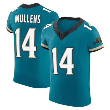 Men's Jacksonville Jaguars ＃14 Nick Mullens Teal Elite Prowler Throwback Vapor F.U.S.E. Jersey