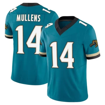 Men's Jacksonville Jaguars ＃14 Nick Mullens Teal Limited Prowler Throwback Vapor F.U.S.E. Jersey