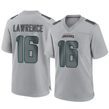 Men's Jacksonville Jaguars ＃16 Trevor Lawrence Gray Game Atmosphere Fashion Jersey