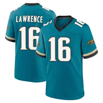 Men's Jacksonville Jaguars ＃16 Trevor Lawrence Teal Game Prowler Throwback Jersey