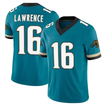 Men's Jacksonville Jaguars ＃16 Trevor Lawrence Teal Limited Prowler Throwback Vapor F.U.S.E. Jersey