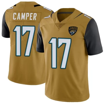 Men's Jacksonville Jaguars ＃17 Cam Camper Gold Limited Color Rush Vapor Untouchable Jersey