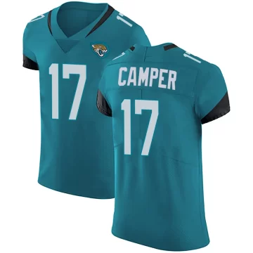Men's Jacksonville Jaguars ＃17 Cam Camper Teal Elite Vapor Untouchable Alternate Jersey