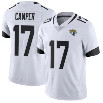 Men's Jacksonville Jaguars ＃17 Cam Camper White Limited Vapor Untouchable Jersey