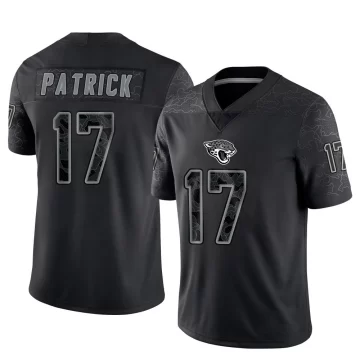 Men's Jacksonville Jaguars ＃17 Tim Patrick Black Limited Reflective Jersey