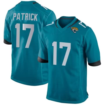 Men's Jacksonville Jaguars ＃17 Tim Patrick Teal Game Jersey