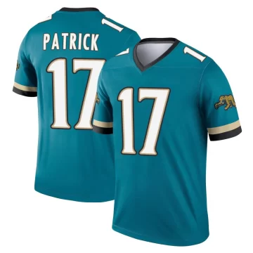 Men's Jacksonville Jaguars ＃17 Tim Patrick Teal Legend Prowler Throwback Jersey