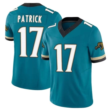 Men's Jacksonville Jaguars ＃17 Tim Patrick Teal Limited Prowler Throwback Vapor F.U.S.E. Jersey