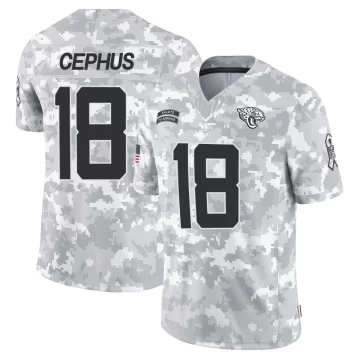 Men's Jacksonville Jaguars ＃18 Joshua Cephus Arctic Camo Limited 2024 Salute to Service Jersey