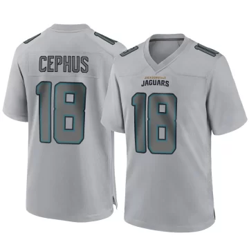Men's Jacksonville Jaguars ＃18 Joshua Cephus Gray Game Atmosphere Fashion Jersey