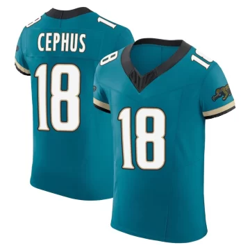 Men's Jacksonville Jaguars ＃18 Joshua Cephus Teal Elite Prowler Throwback Vapor F.U.S.E. Jersey
