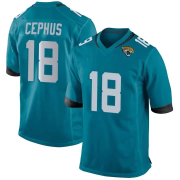 Men's Jacksonville Jaguars ＃18 Joshua Cephus Teal Game Jersey