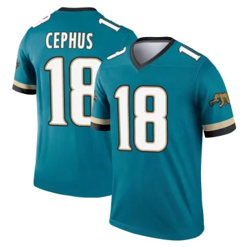 Men's Jacksonville Jaguars ＃18 Joshua Cephus Teal Legend Prowler Throwback Jersey