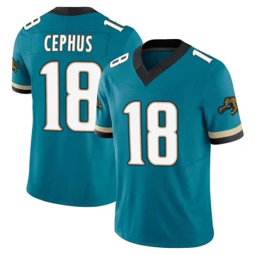 Men's Jacksonville Jaguars ＃18 Joshua Cephus Teal Limited Prowler Throwback Vapor F.U.S.E. Jersey
