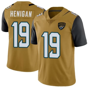 Men's Jacksonville Jaguars ＃19 Seth Henigan Gold Limited Color Rush Vapor Untouchable Jersey