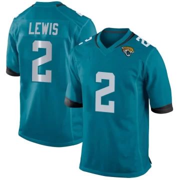 Men's Jacksonville Jaguars ＃2 Jourdan Lewis Teal Game Jersey