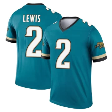 Men's Jacksonville Jaguars ＃2 Jourdan Lewis Teal Legend Prowler Throwback Jersey