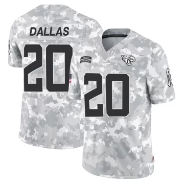 Men's Jacksonville Jaguars ＃20 DeeJay Dallas Arctic Camo Limited 2024 Salute to Service Jersey
