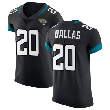Men's Jacksonville Jaguars ＃20 DeeJay Dallas Black Elite Vapor Untouchable Jersey