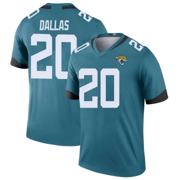 Men's Jacksonville Jaguars ＃20 DeeJay Dallas Teal Legend Color Rush Jersey