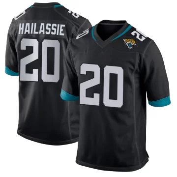 Men's Jacksonville Jaguars ＃20 Kahlef Hailassie Black Game Jersey