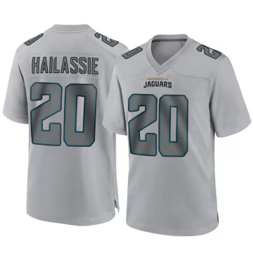Men's Jacksonville Jaguars ＃20 Kahlef Hailassie Gray Game Atmosphere Fashion Jersey